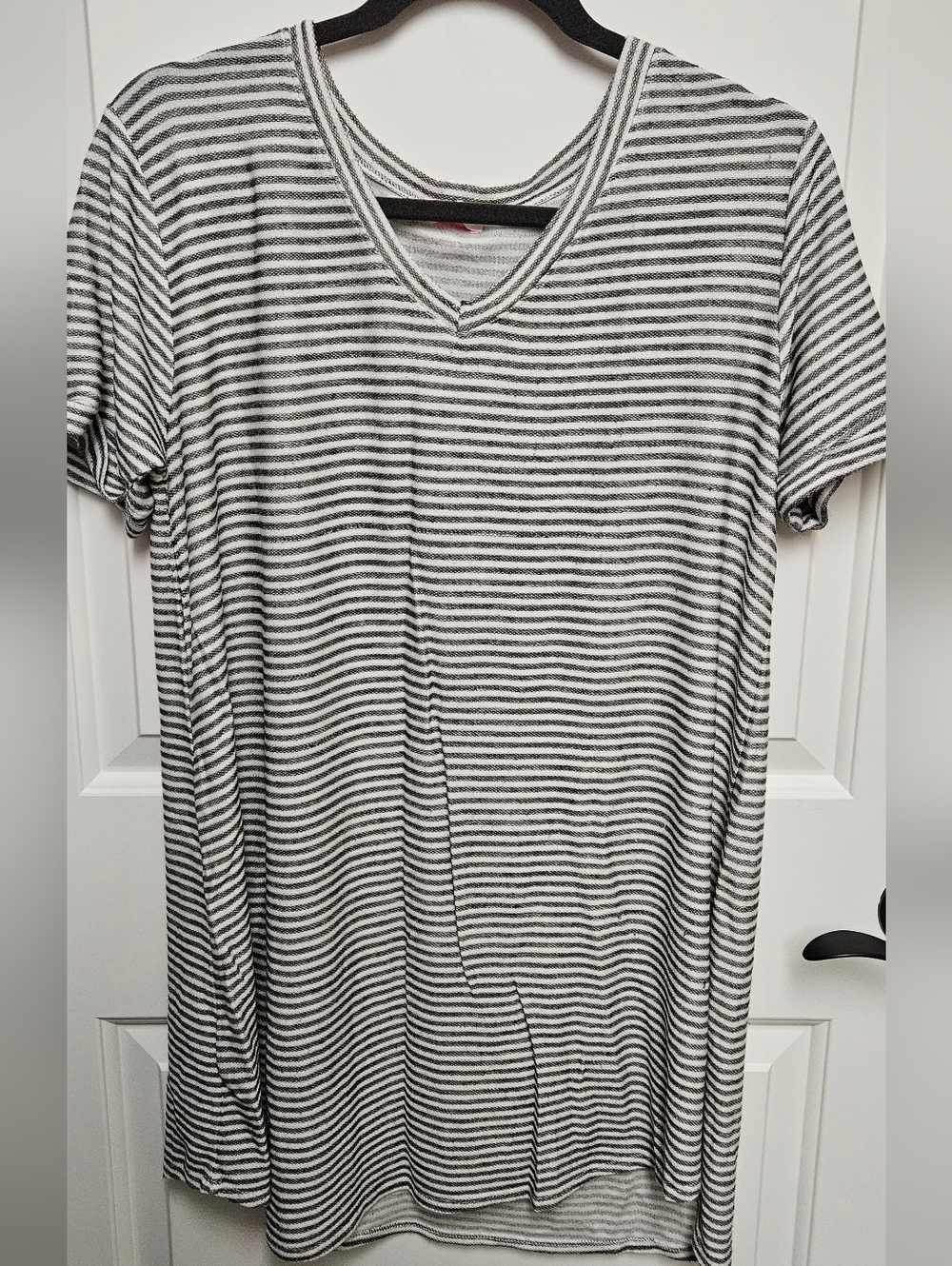 Pink Lily Striped V-Neck T-shirt Dress Top